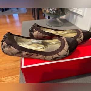 Coach Brown Ballet Flats. Size 9.